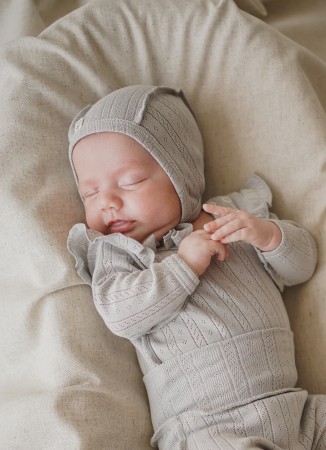 чепчик "жемчуг" из ажурного хлопка 0+ - детские чепчики