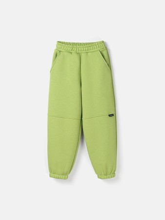 джоггеры оверсайз "лайм" с карманами утепленные 7+ - детская одежда зимняя 