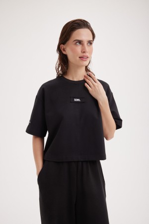 футболка укороченная из плотного трикотажа "уголь" женская - детская одежда, обувь и аксессуары