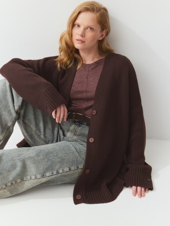 кардиган вязаный "кофе с корицей" женский - детская одежда кофейная 