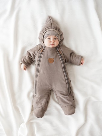 комбинезон демисезонный с закрытой ножкой "латте" 0+ - детские комбинезоны латте 