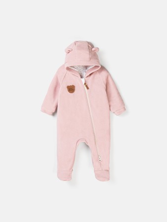 комбинезон флисовый с закрытой ножкой "роза" 0+ фотография
