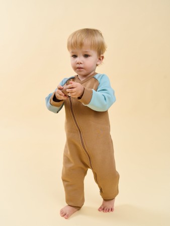 комбинезон-косуха колор блок "песок" утепленный 0+ фотография