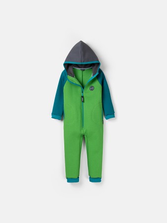 комбинезон с карманами колор блок "зеленая мята" утепленный фотография