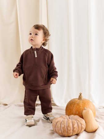 костюм "шоколад" утепленный без начеса 0+ - детские костюмные комплекты шоколадные 