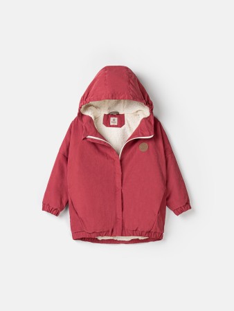 куртка оверсайз на меху "клюква" - одежда, обувь и аксессуары для дошкольников оверсайз 