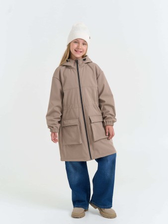парка softshell "кокос" удлиненная 7+ - верхняя одежда для подростков