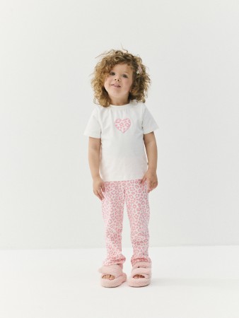 пижама "розовый леопард" с коротким рукавом 0+ фотография