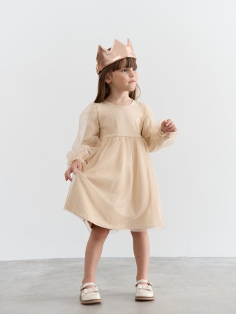 платье с юбкой из фатина "беж" - детская одежда, обувь и аксессуары для всех возрастов