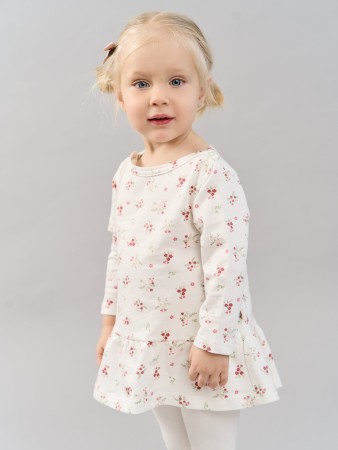 платье туника с рюшей "цветы" 0+ - детская одежда с рюшами 
