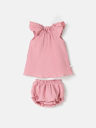 сарафан муслиновый с блумерами "сакура" 0+ - детская одежда, обувь и аксессуары муслиновая 