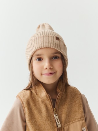 шапка хлопковая однослойная "беж" фотография