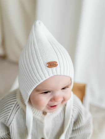 шапка хлопковая однослойная "молоко" 0+ (эльф) - детские шапки хлопковые 