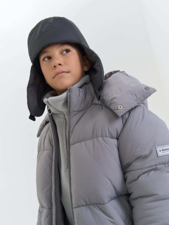 шапка ушанка зимняя "графит" 7+ - детские шапки премиальные 