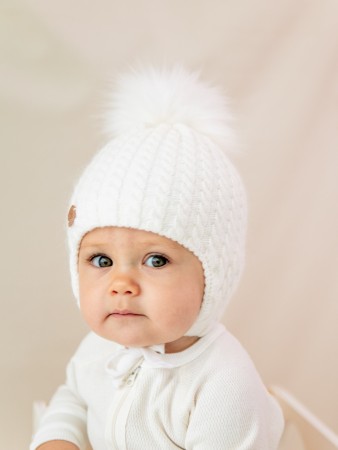 шапка зимняя из ангоры "молоко" 0+ - детская одежда, обувь и аксессуары из ангоры 