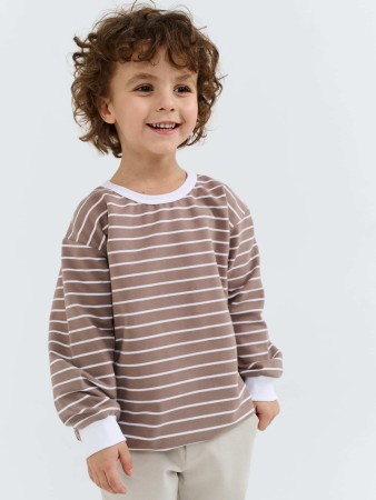 свитшот облегченный "полоска какао" - детская одежда, обувь и аксессуары для всех возрастов какао 