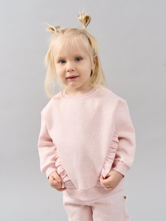 свитшот с рюшей "клубничный коктейль" утепленный 0+ - детские толстовки и свитшоты bungly 