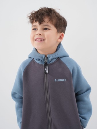 толстовка колор блок "графит" утепленная - детские толстовки и свитшоты графитовые 