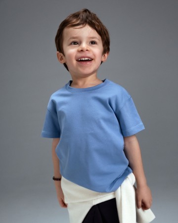 детская футболка из эластичного хлопкового джерси unisex - детская одежда, обувь и аксессуары для всех возрастов голубая 