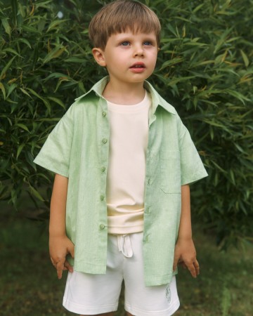 детская рубашка unisex из хлопка и льна - одежда, обувь и аксессуары для всех возрастов льняная 