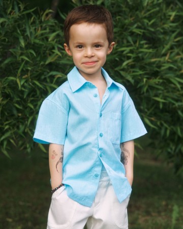 детская рубашка unisex из хлопка и льна - детские рубашки для мальчиков 