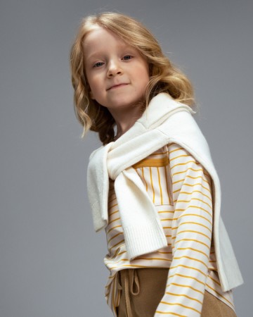 детский лонгслив в полоску unisex из района светло-бежевый - детская одежда, обувь и аксессуары для всех возрастов весенняя 