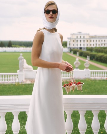 длинное платье полуприталенного кроя без рукавов из тенселя - платья и сарафаны длинные 