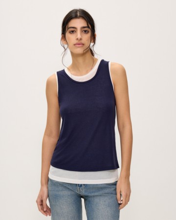 двухслойная майка из тенселя и шерсти - женская одежда