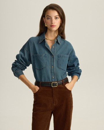 джинсовая рубашка - женские блузы и рубашки