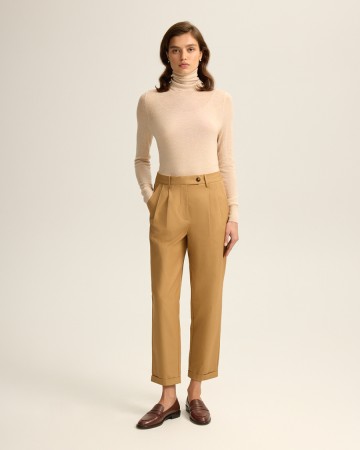 хлопковые брюки чиносы с отворотами - женская одежда