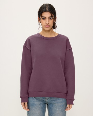 хлопковый свитшот с открытыми швами - женские свитшоты для взрослых 