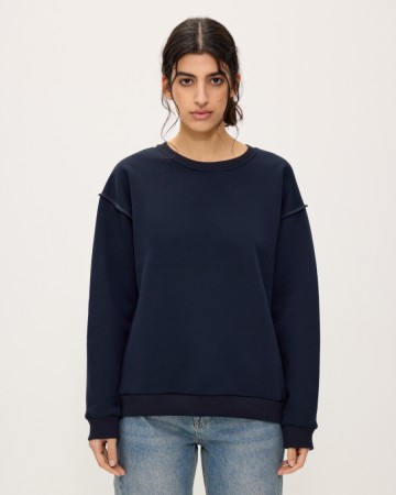 хлопковый свитшот с открытыми швами - женские свитшоты для взрослых 