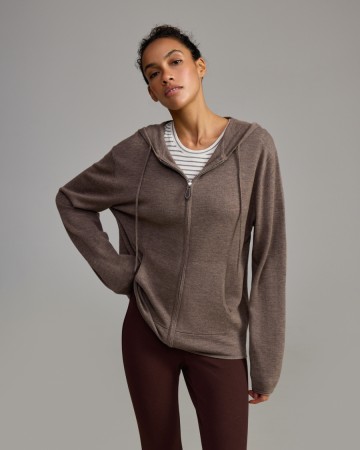 худи unisex на молнии из шерстяного вязаного трикотажа - женские худи для взрослых 