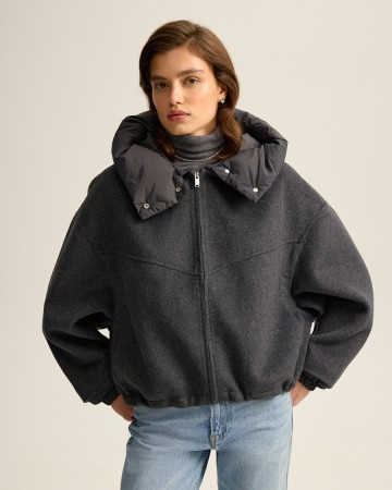 куртка трансформер из шерстяной пальтовой ткани - женская верхняя одежда