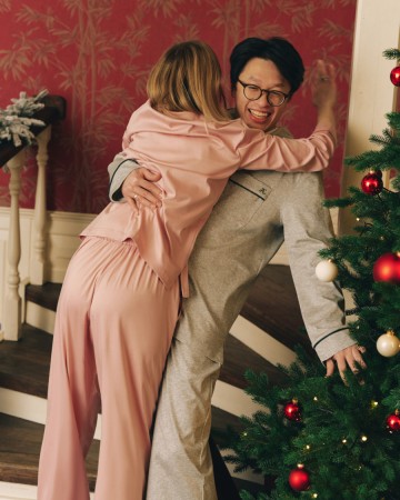 мужские пижамные брюки с контрастной отделкой фотография