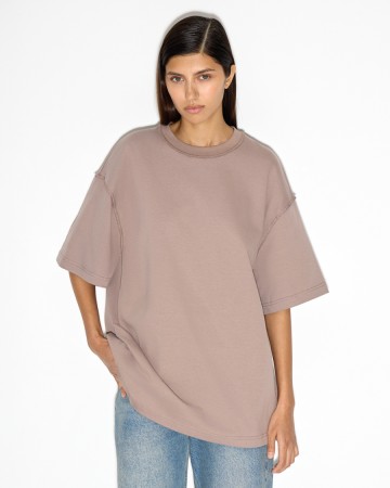 оверсайз футболка с акцентными швами из 100% хлопка - женские футболки для взрослых 