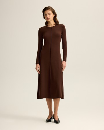 платье с акцентным швом из тенселя с шерстью - платья и сарафаны