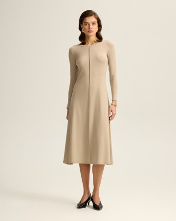 платье с акцентным швом из тенселя с шерстью - платья и сарафаны