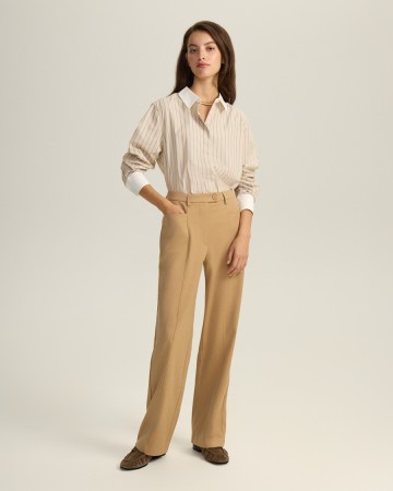 прямые брюки с отстрочками - женские брюки для взрослых 