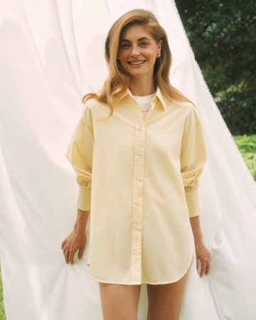 рубашка свободного кроя из тенселя и хлопка - женские блузы и рубашки