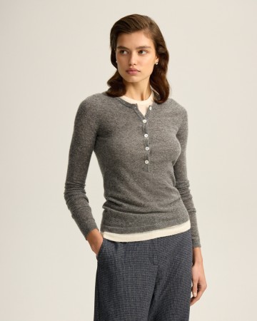 шерстяной лонгслив на пуговицах с эффектом многослойности - женские лонгсливы для взрослых 