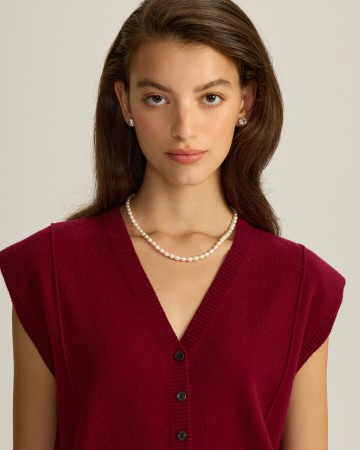 шерстяной трикотажный жилет на пуговицах - женская верхняя одежда