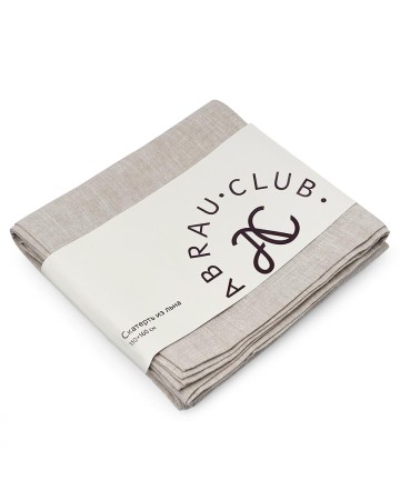 скатерть из льна, серо-бежевый, 110x160 см - товары для дома женские 