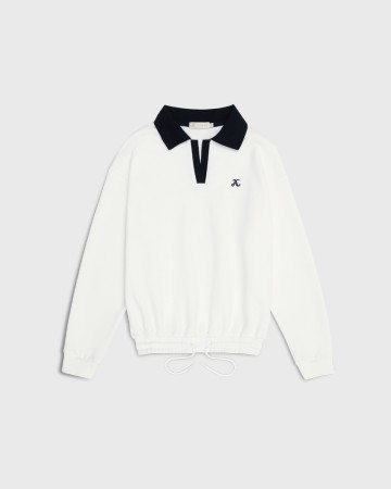 свитшот с воротником поло из 100% хлопка фотография