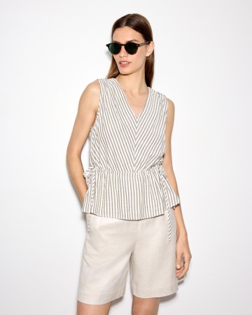 топ трансформер с v-вырезом на завязках из хлопка с модалом - женские футболки и поло