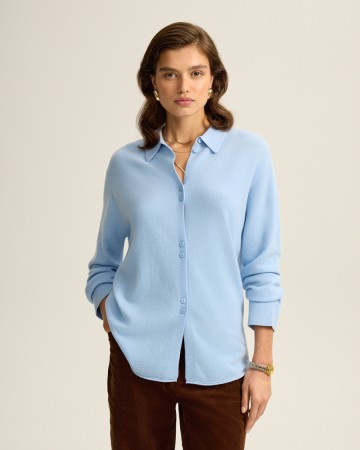 трикотажная рубашка и кардиган 2 в 1 из шерсти мериноса - женская одежда cocos 