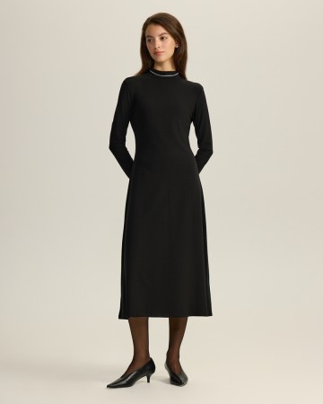 трикотажное платье со стойкой из тенселя с шерстью - платья и сарафаны