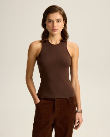 трикотажный топ с американской проймой из района и спандекса - женская одежда с американской проймой 