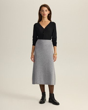 вязаная юбка миди из 100% шерсти мериноса - женские юбки женские 