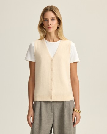 жилет на пуговицах с шерстью ангоры - женская верхняя одежда российская 